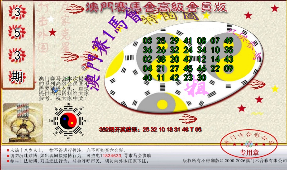 2024353期赛马会高级特围图