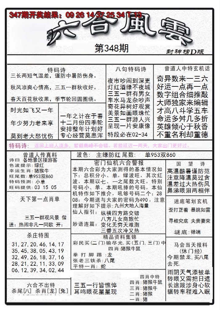 2024348期六合风云A