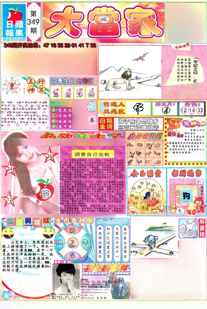 2024349期彩卷后庄A