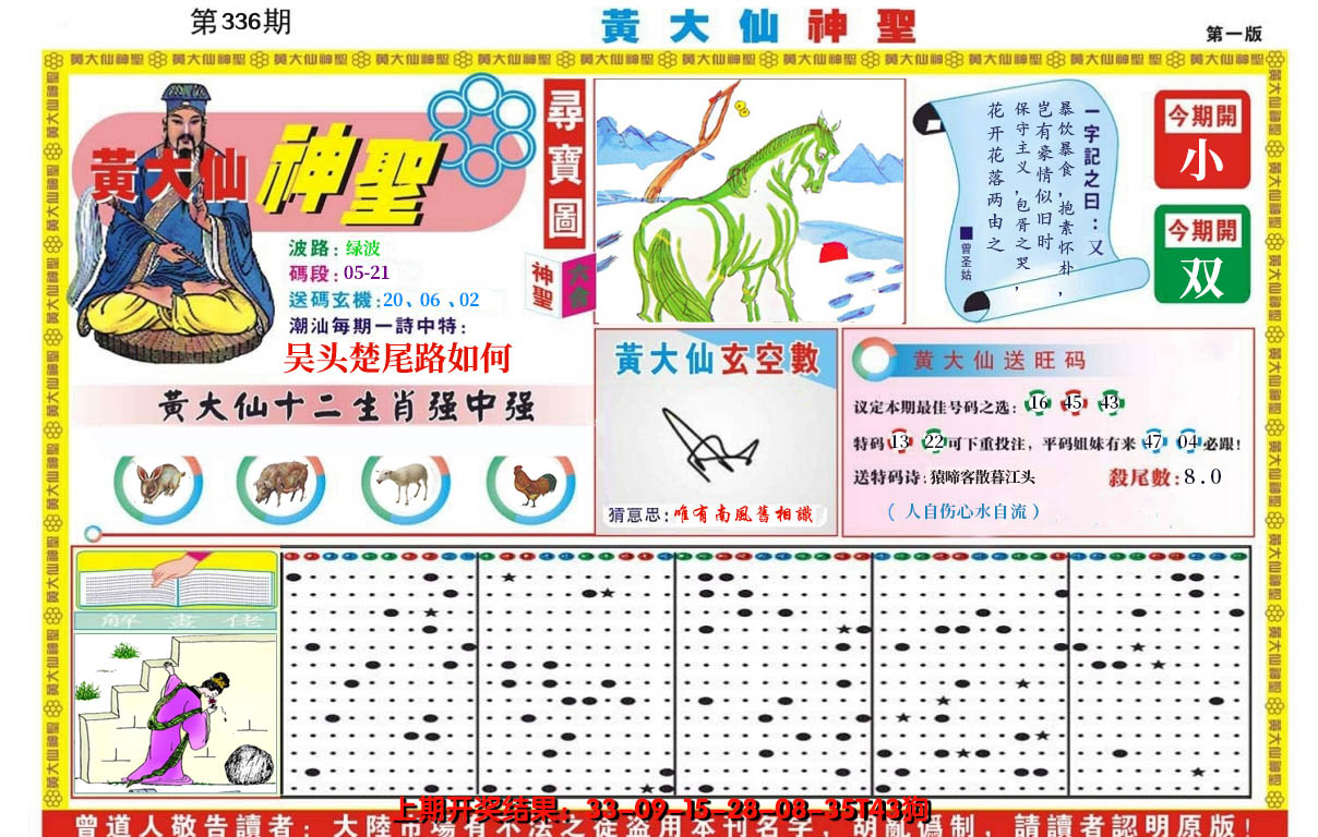 2024336期黄大仙神圣A