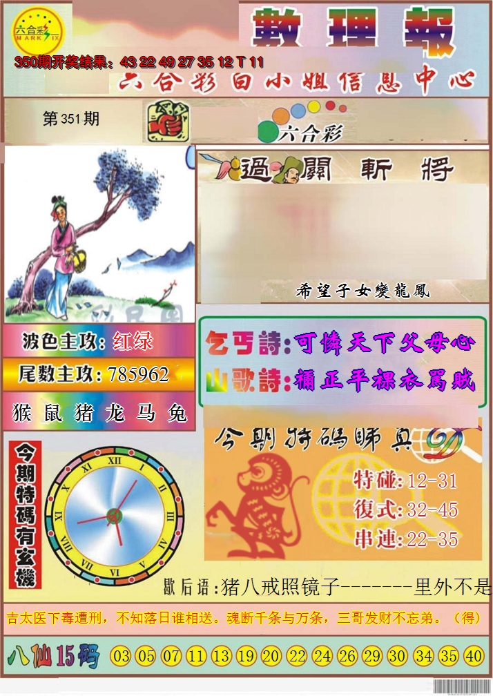 2024351期九龙数理报