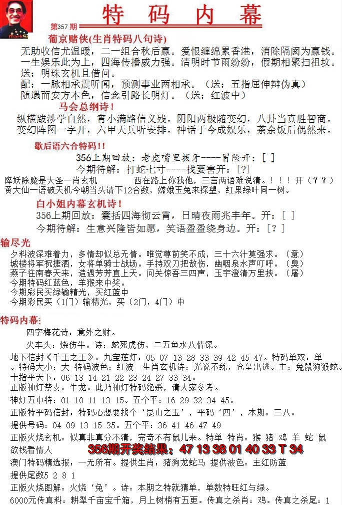 2024357期特码内幕A