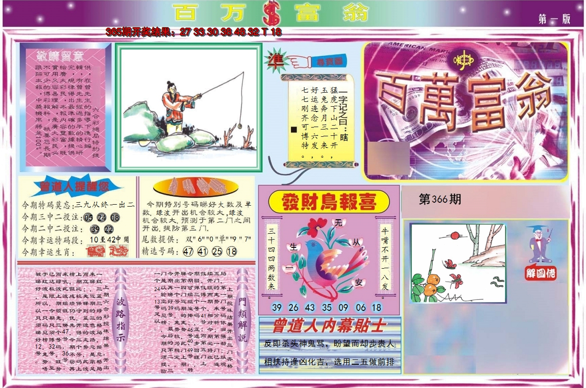 2024366期百万富翁A