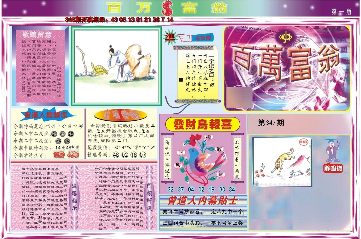 2024347期百万富翁A