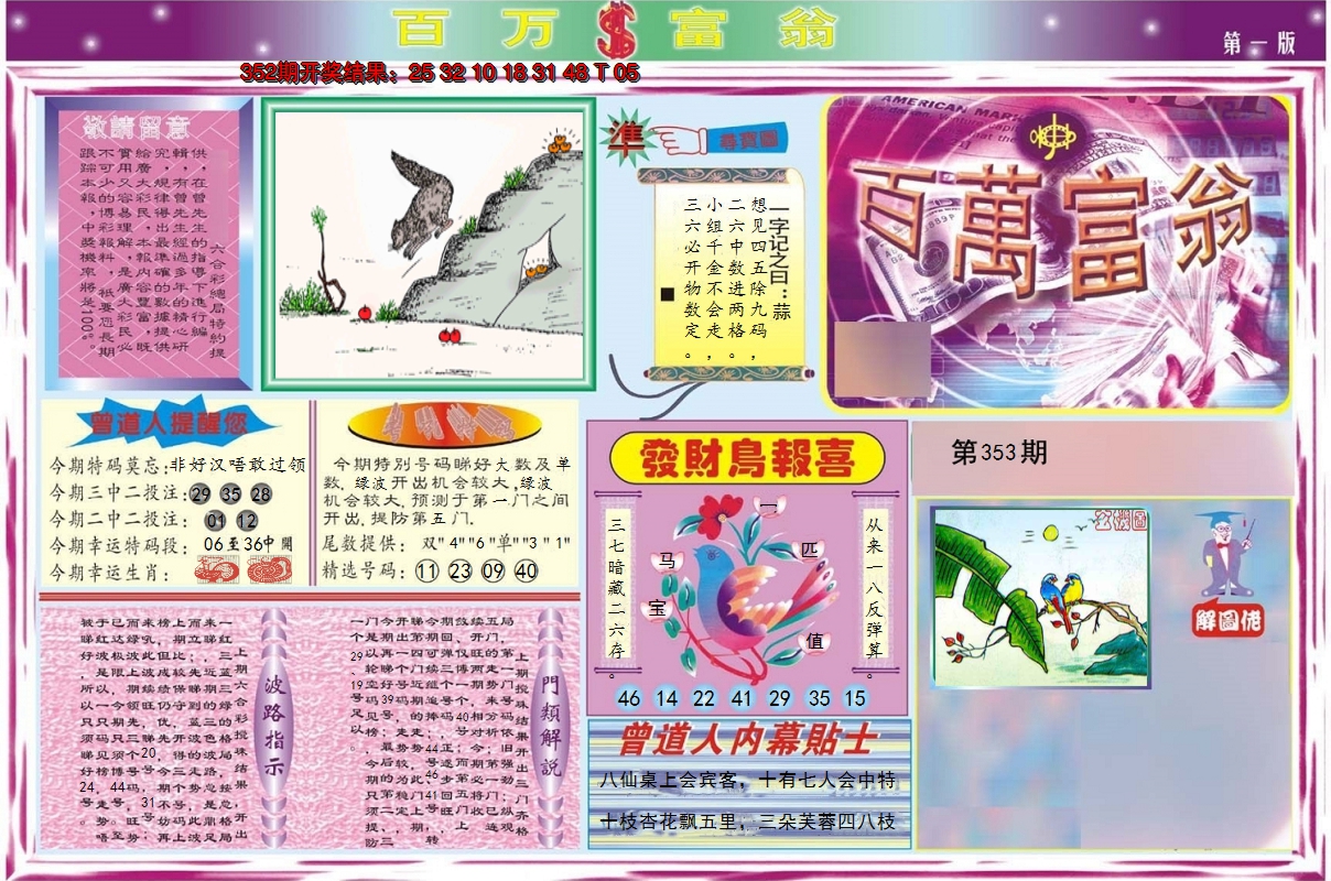 2024353期百万富翁A