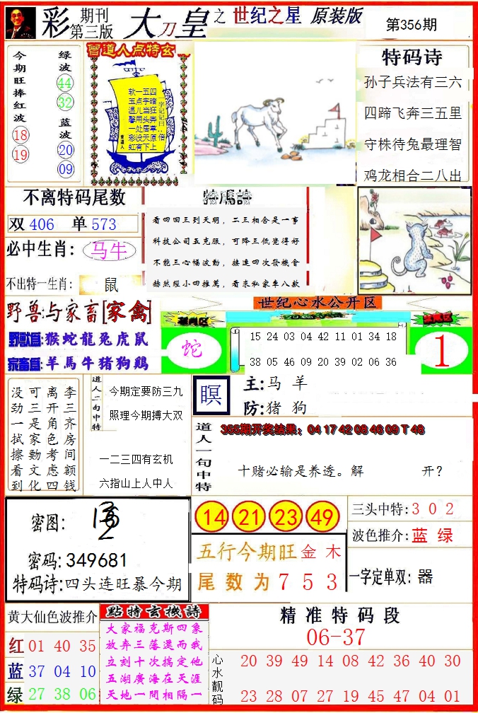 2024356期大刀皇之(世纪之星)