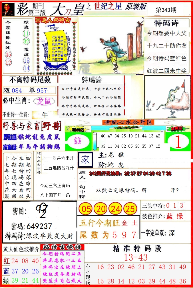 2024343期大刀皇之(世纪之星)