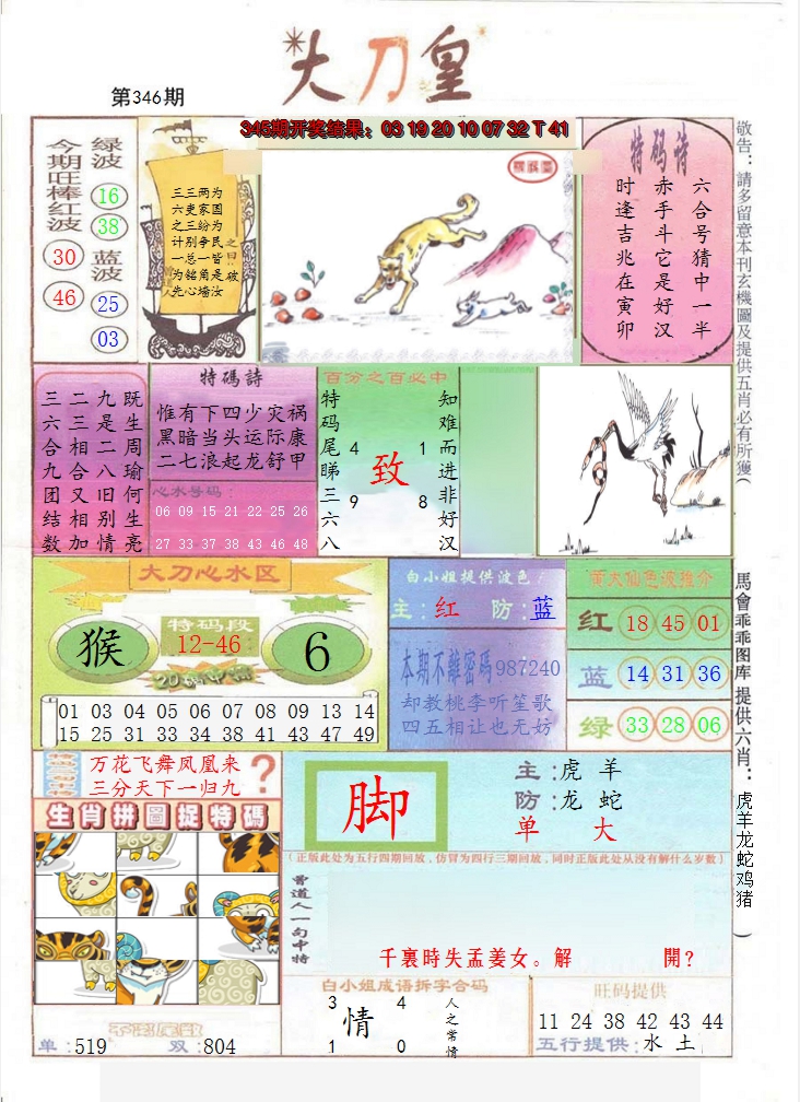 2024346期大刀皇