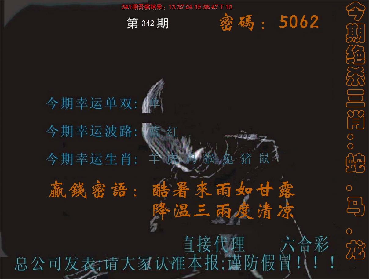 2024342期特码报