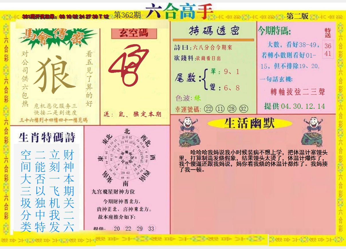 2024362期六合高手B