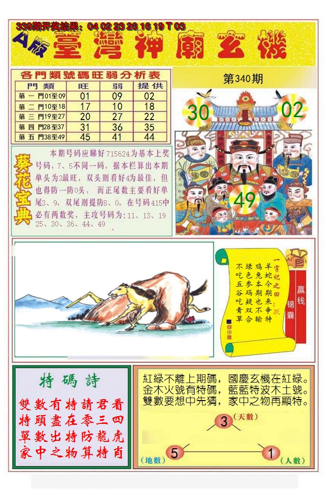 2024340期台湾神庙A