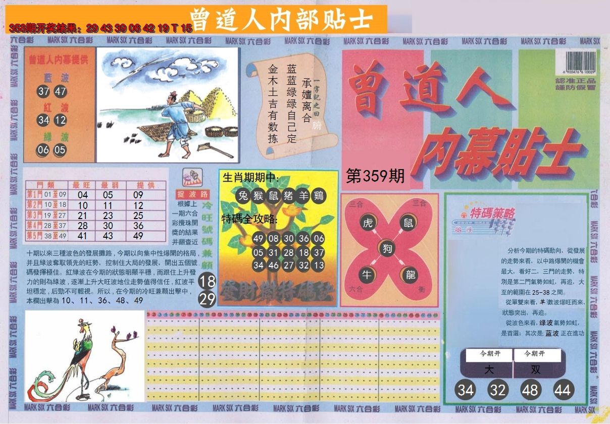 2024359期曾道人内幕贴士A