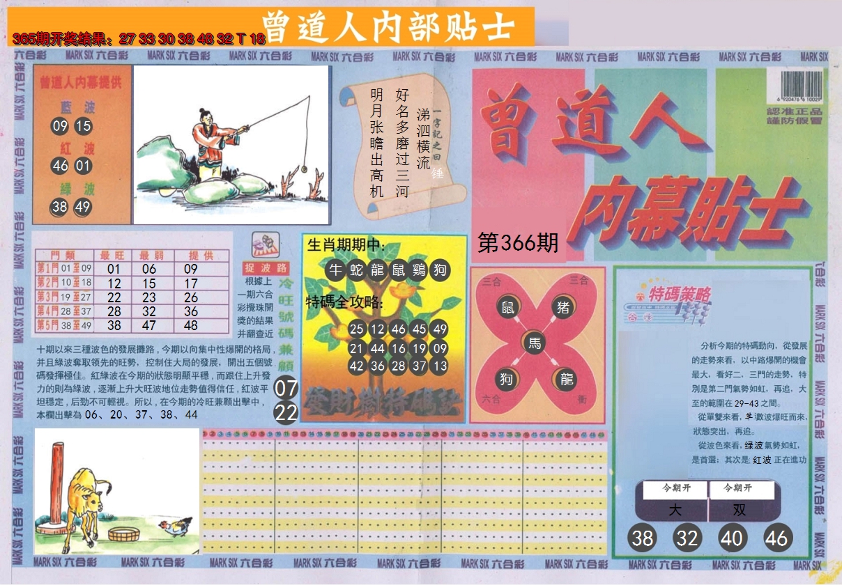 2024366期曾道人内幕贴士A