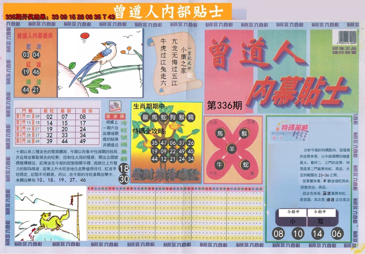 2024336期曾道人内幕贴士A