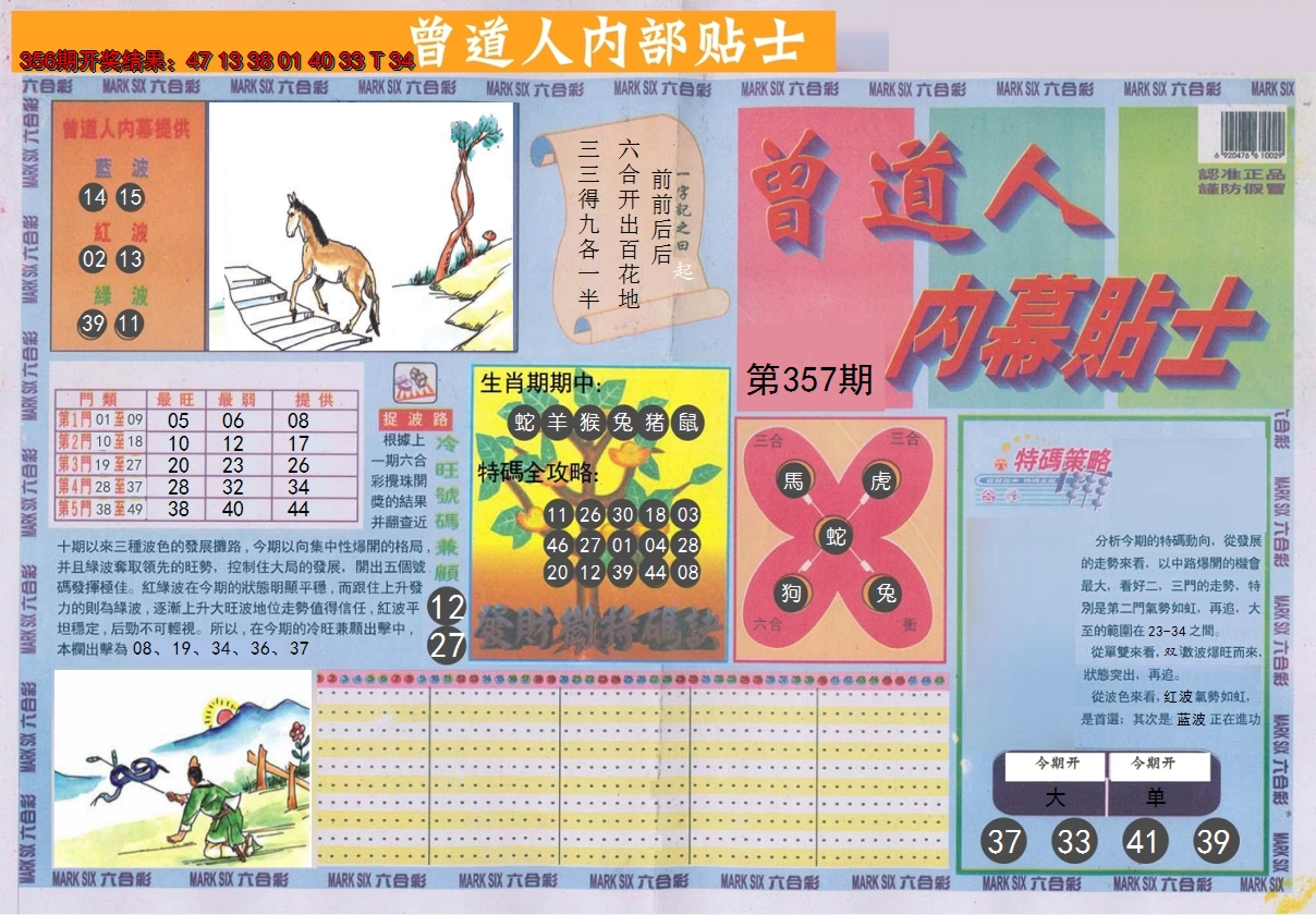 2024357期曾道人内幕贴士A