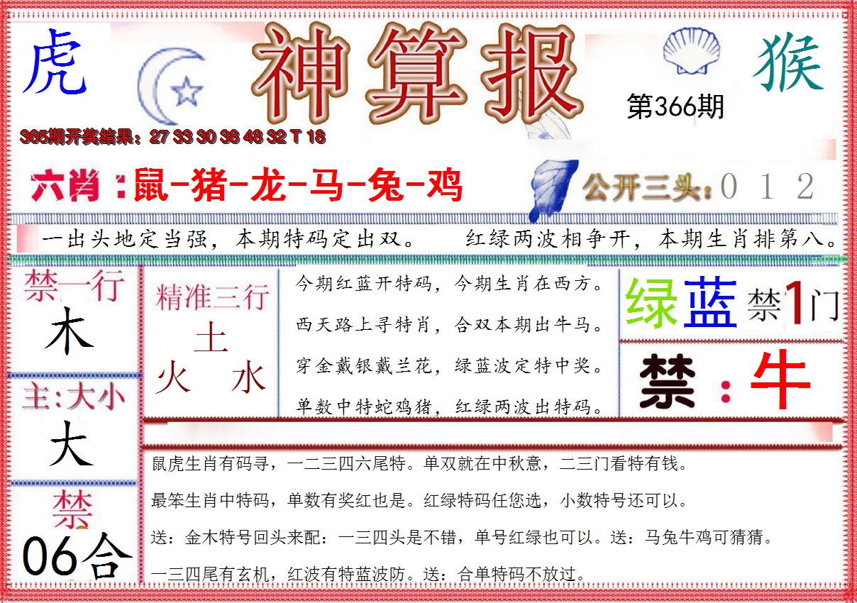 2024366期神算报(新版)