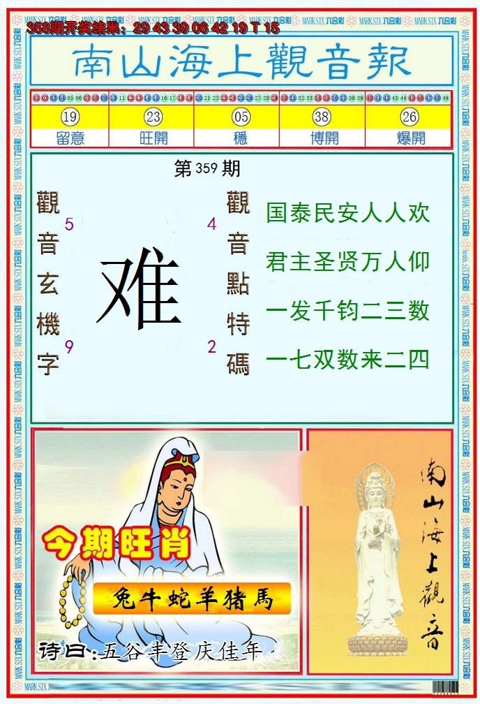 2024359期南海观音彩报