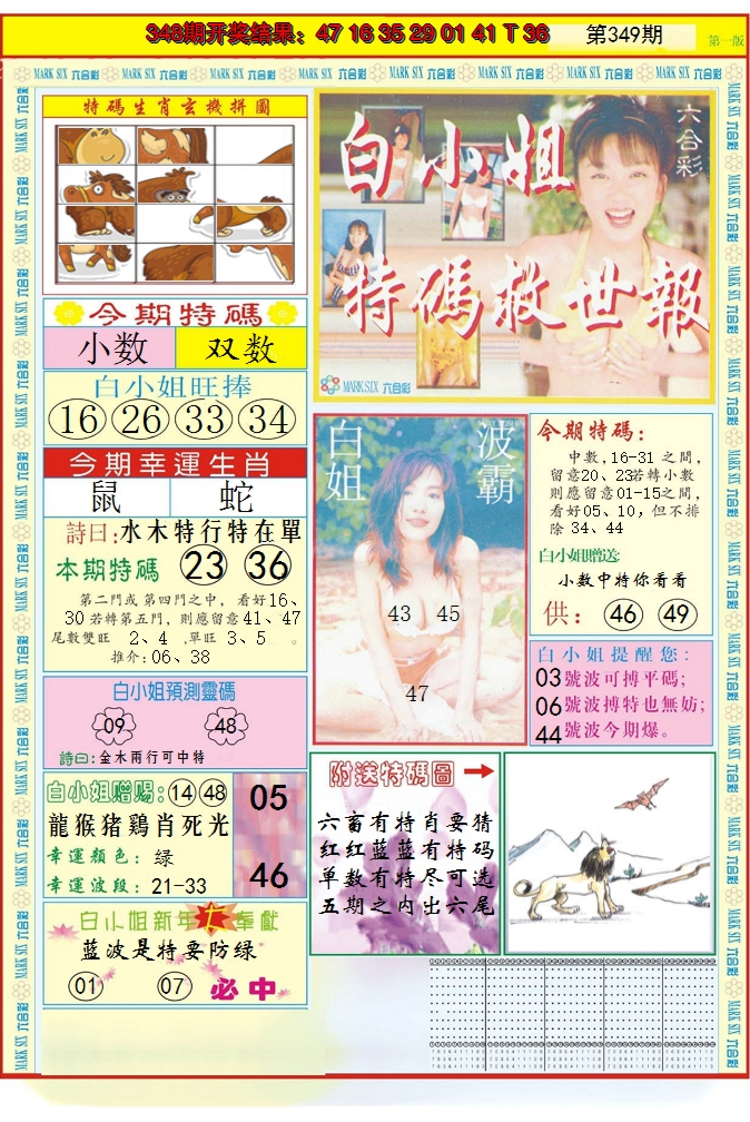 2024349期白小姐急旋风A