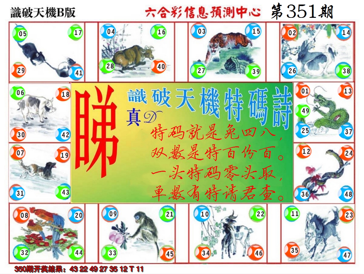 2024351期识破天机B版