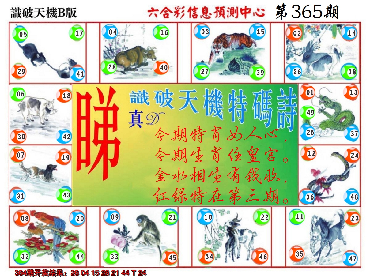 2024365期识破天机B版