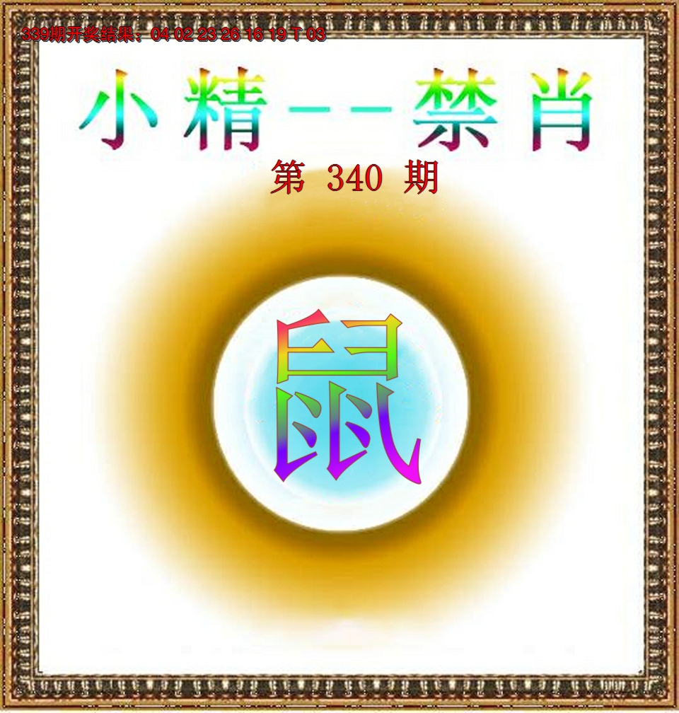 2024340期小精禁肖