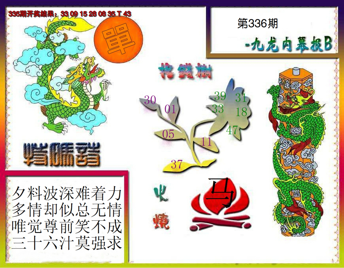 2024336期九龙内幕特肖图a