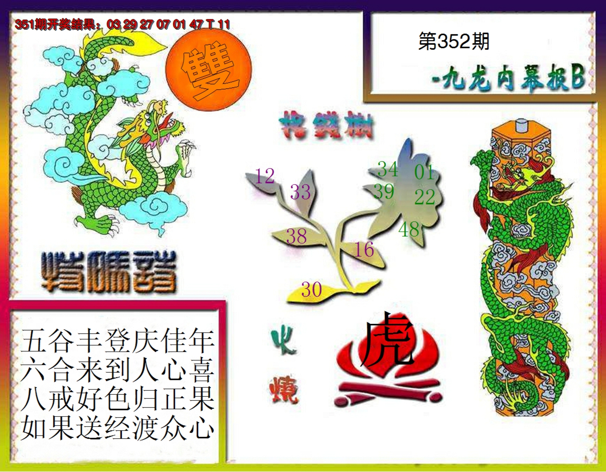 2024352期九龙内幕特肖图a