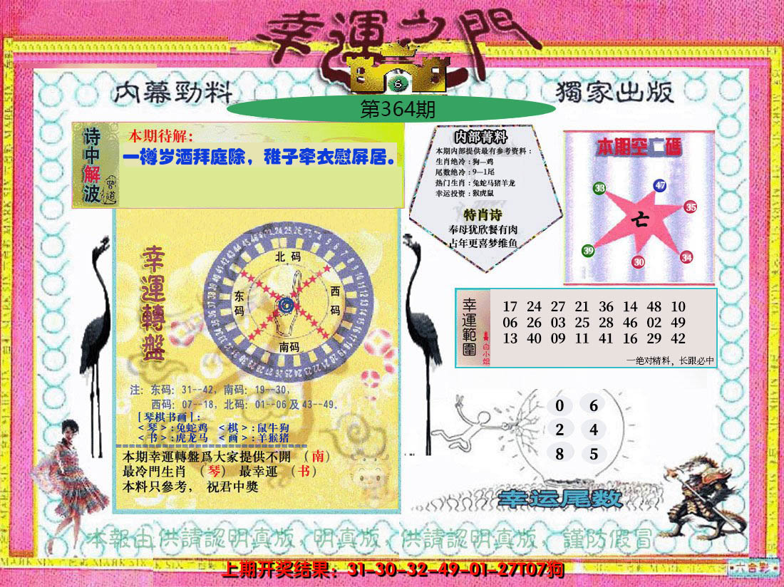 2024364期幸运之门