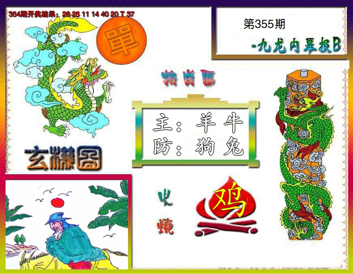 2024355期九龙内幕特肖图B