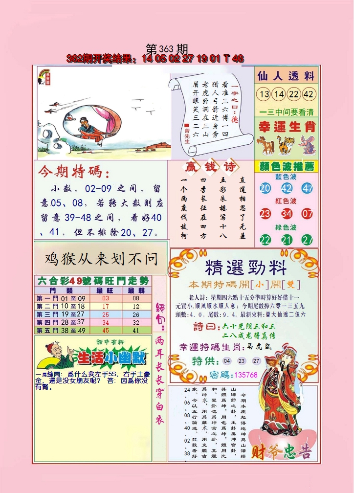 2024363期大富大贵
