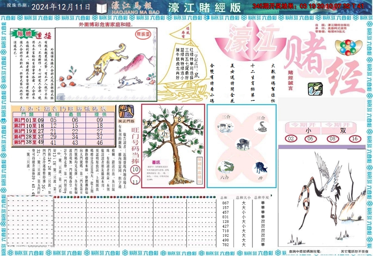 2024346期濠江赌经A