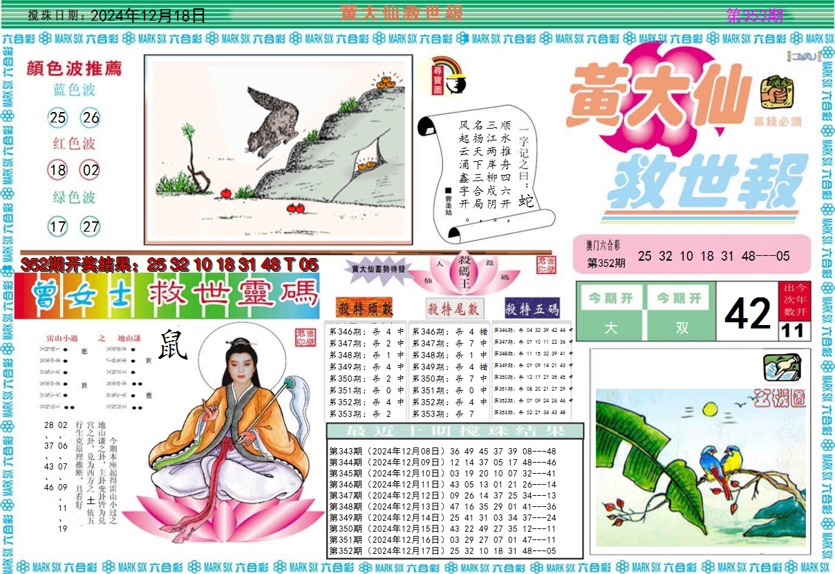 2024353期黄大仙救世A