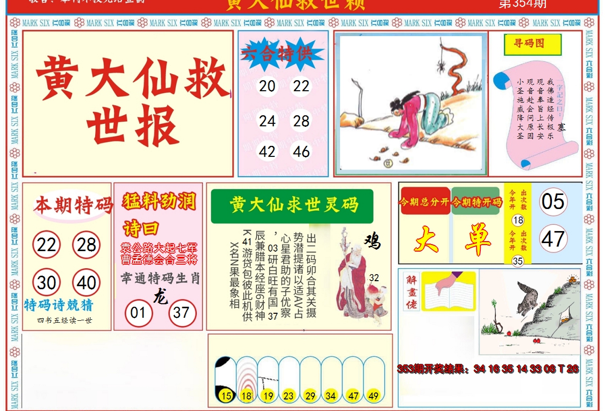 2024354期新黄大仙救世A