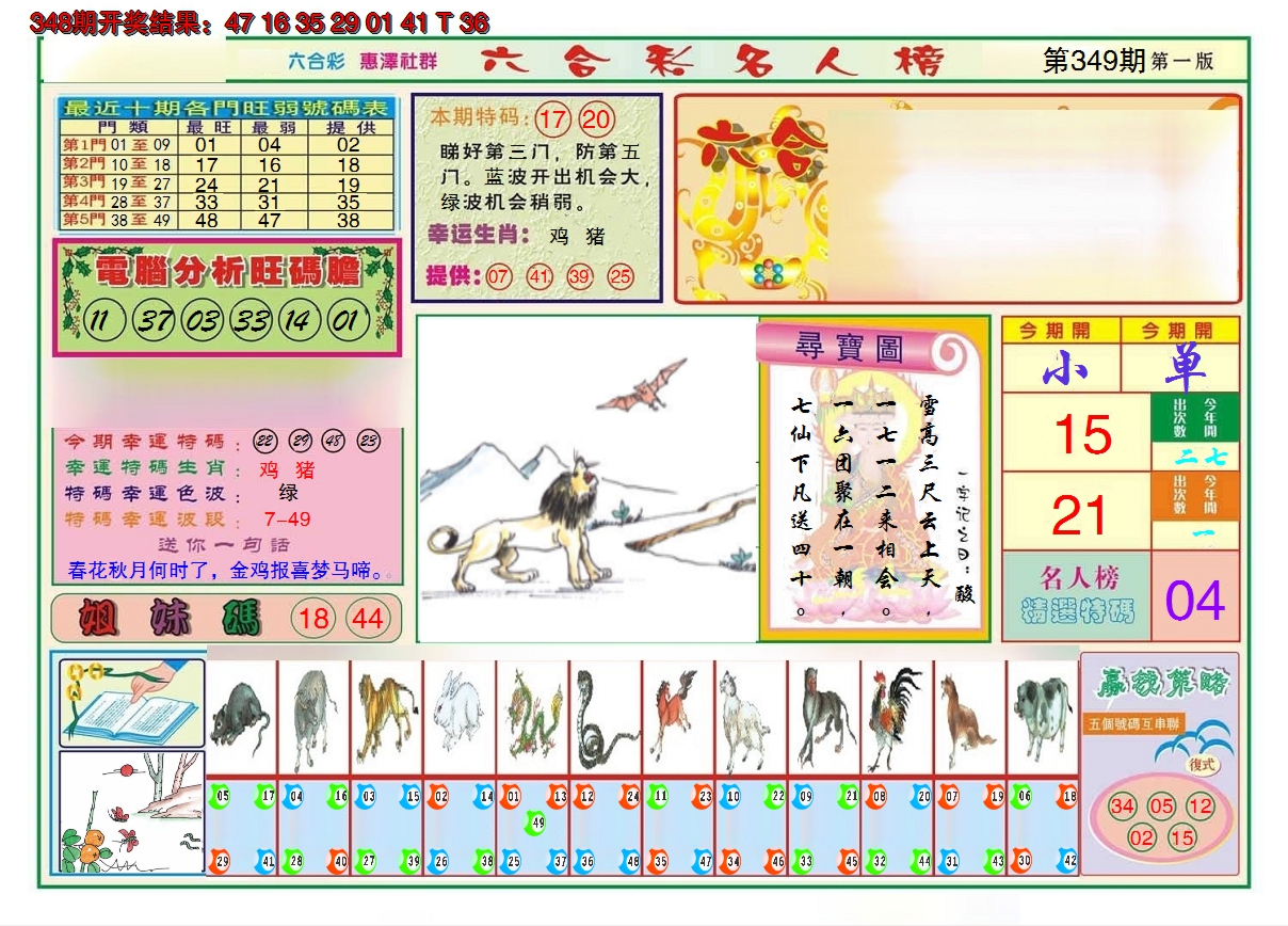 2024349期名人榜A