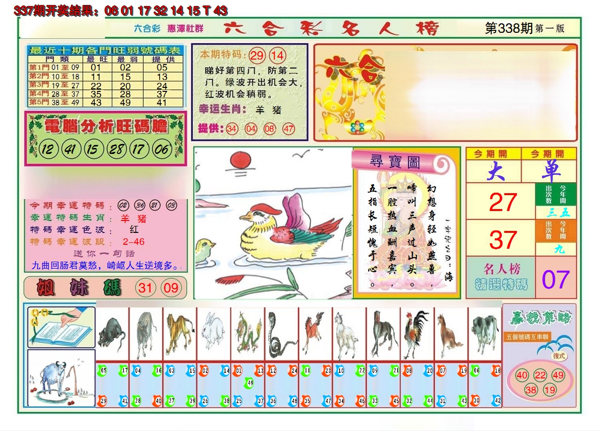 2024338期名人榜A