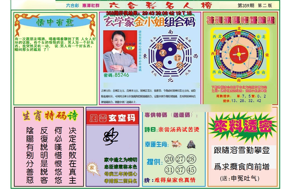 2024359期名人榜B