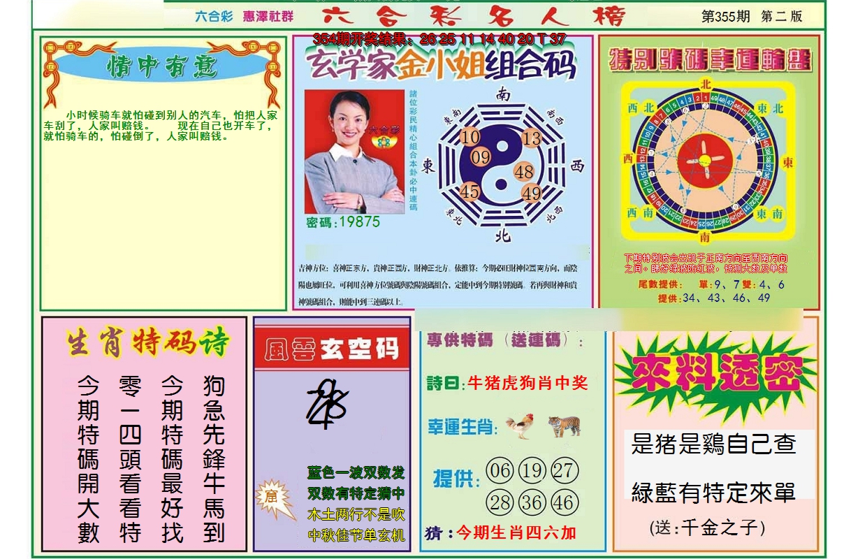 2024355期名人榜B