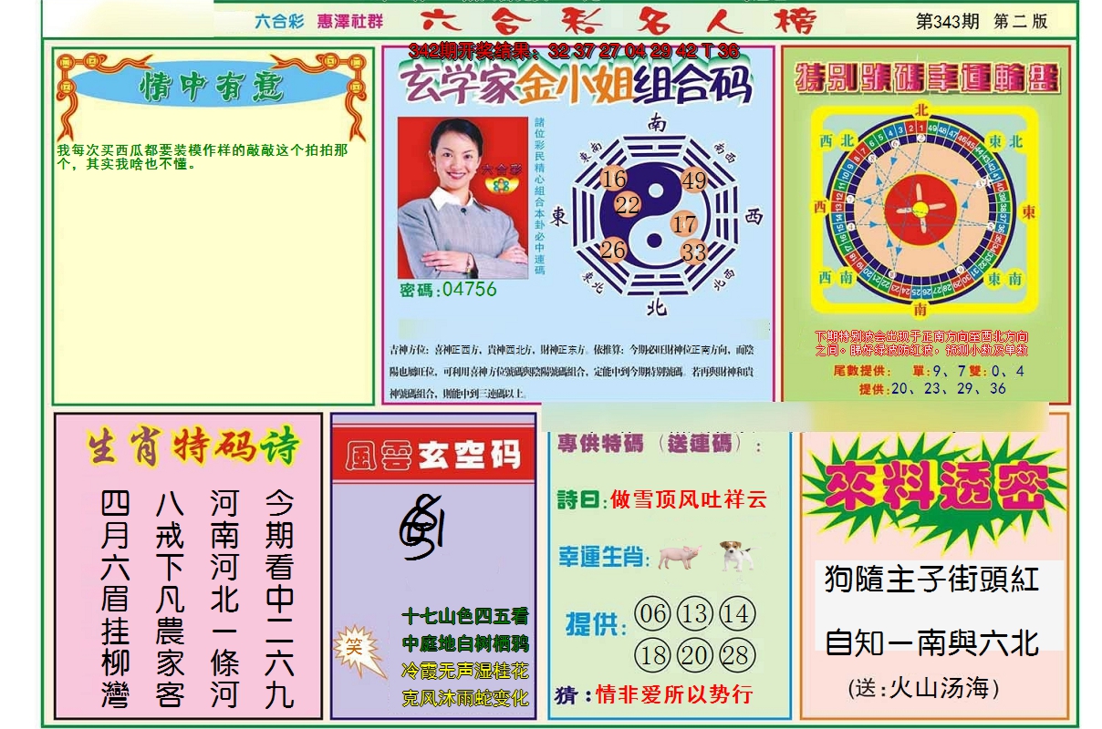 2024343期名人榜B