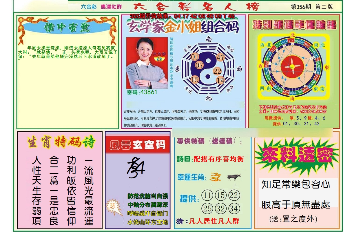 2024356期名人榜B