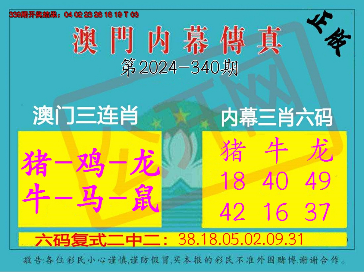 2024340期内幕传真三肖版