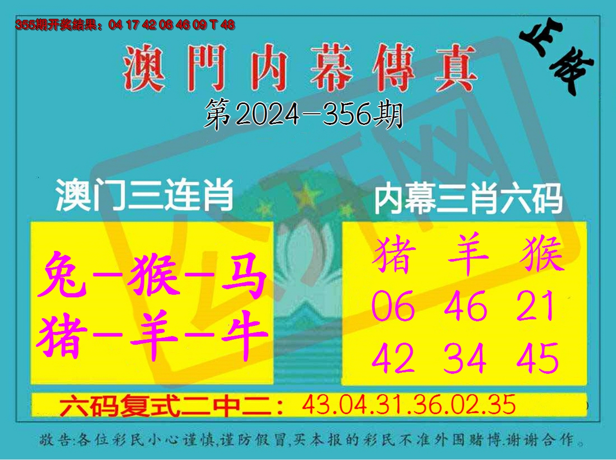 2024356期内幕传真三肖版