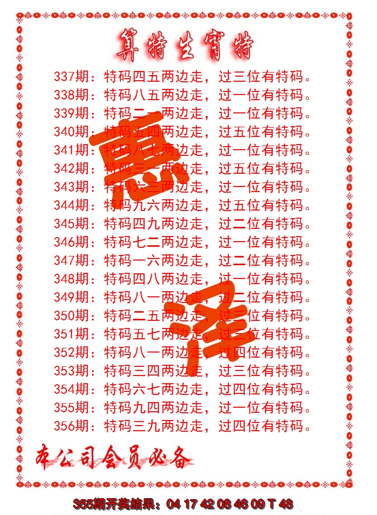 2024356期算特生肖诗