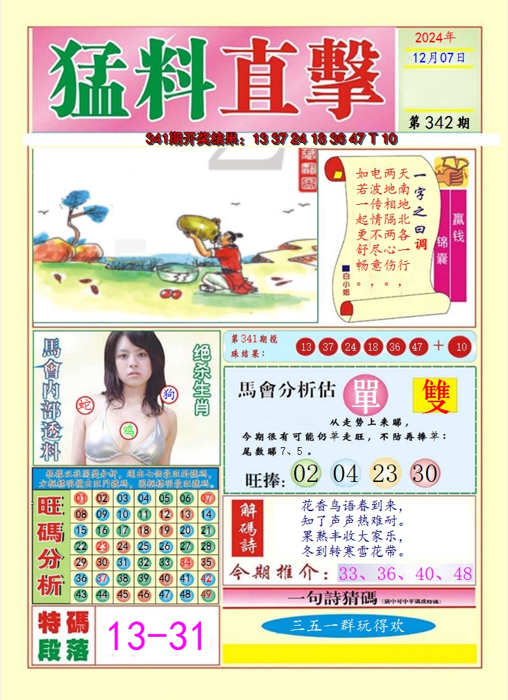 2024342期猛料直击A