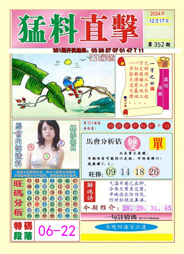 2024352期猛料直击A