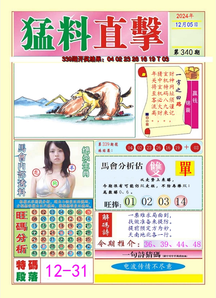 2024340期猛料直击A