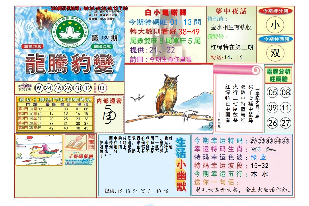 2024339期龙腾豹变