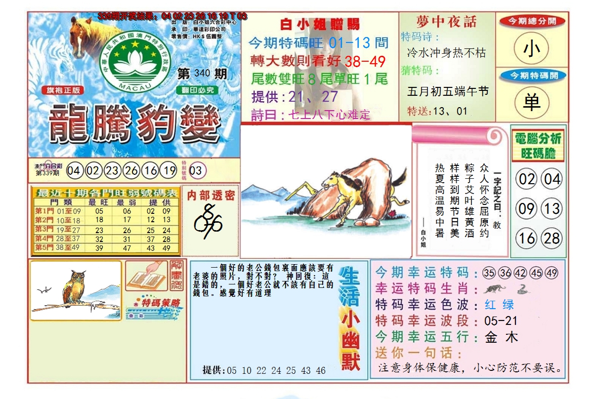 2024340期龙腾豹变