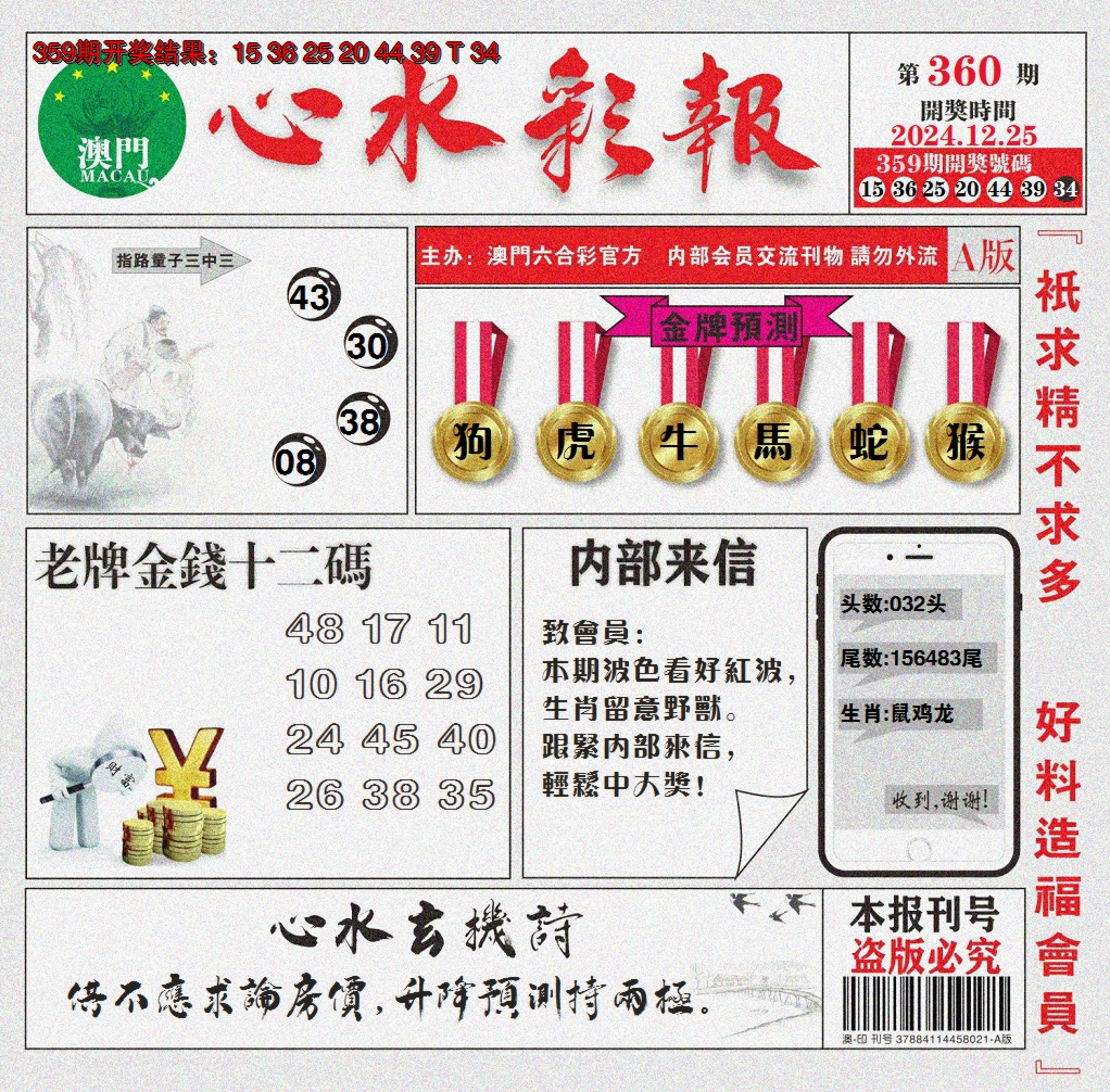 2024360期心水彩报