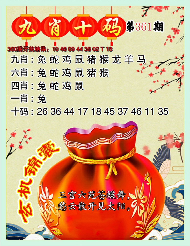 2024361期九肖十码