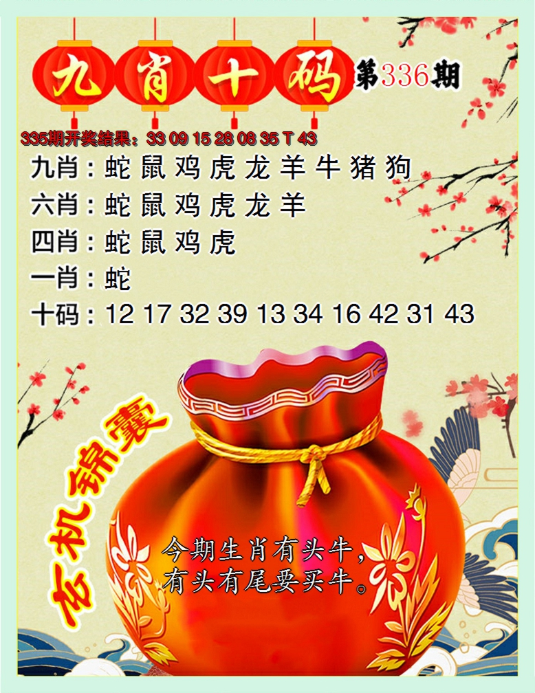 2024336期九肖十码